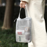 23x26cm Portable Toiletry Bag with Handy Handle Large Capacity Mesh Toiletry Storage Bag Makeup Bag for Business Trips Travel - VELORA LABS