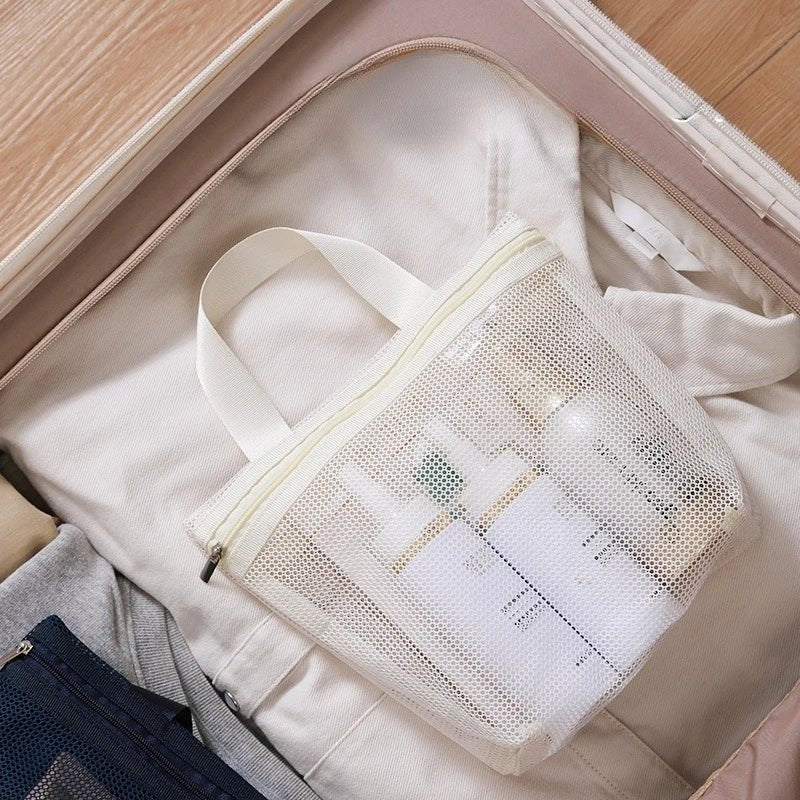 Makeup Toiletry Storage Bags Mesh Handbags Portable Travel Washing Body Shower Tools Organizer Hanging Cosmetic Organizer Pouch - VELORA LABS