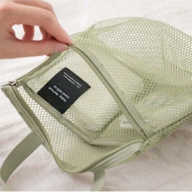 Makeup Toiletry Storage Bags Mesh Handbags Portable Travel Washing Body Shower Tools Organizer Hanging Cosmetic Organizer Pouch - VELORA LABS