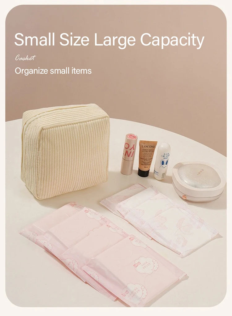 Toiletry Bag Sanitary Pad Pouch Small Makeup Bag Cosmetic Storage Pouch Women Pad Pouch Cute Cable Case VELORA LABS