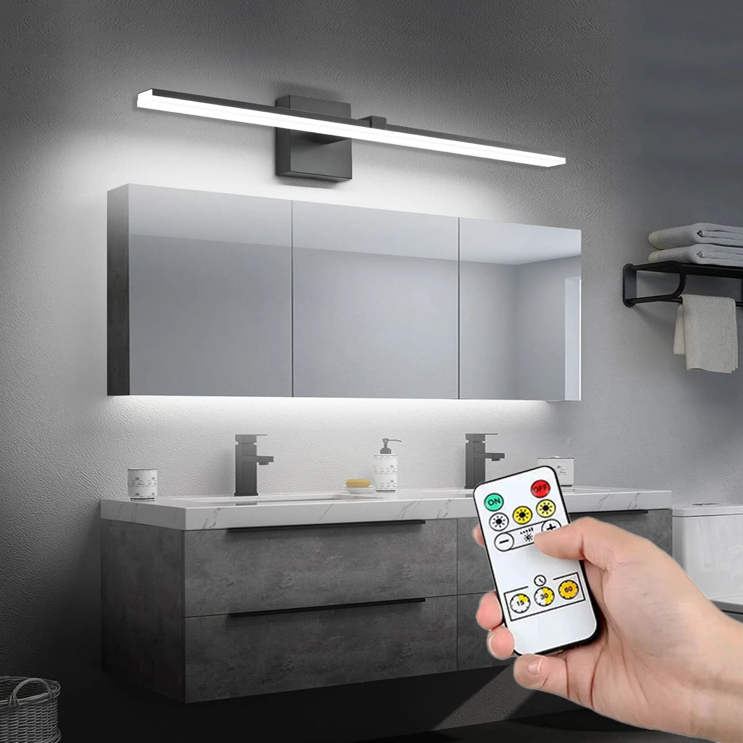 Modern LED Wall Lamp For Study Bedroom Charging Wall Light With Remote Control Bathroom Mirror Lamp Mirror Lighting Fixture - VELORA LABS