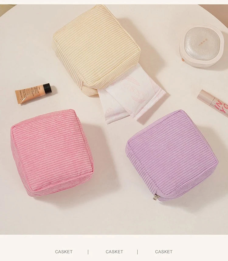 Toiletry Bag Sanitary Pad Pouch Small Makeup Bag Cosmetic Storage Pouch Women Pad Pouch Cute Cable Case VELORA LABS