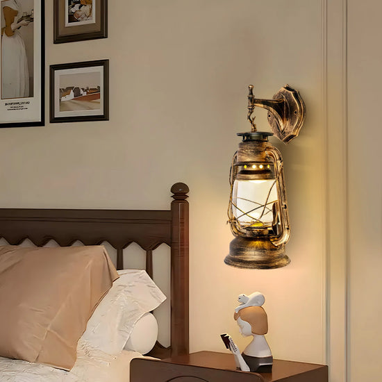 Wall Sconces Retro Antique Vintage Rustic Lantern Lamp Wall Sconce Light Fixture Wall Lamp House Decoration Yellow Bronze - VELORA LABS