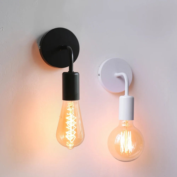 Nordic Modern Wall Lamp Iron Black E27 Indoor Lighting Bedside Bedroom Bathroom Lamp Sconce Wall Light Fixture Industrial Decor - VELORA LABS