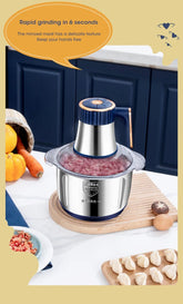 5L Electric Meat Grinders 304 Stainless Steel Food Crusher Multifunctional Vegetable Slicer Chopper Mincer Baby Food Processor - VELORA LABS