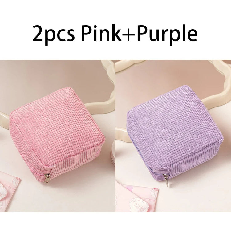 Toiletry Bag Sanitary Pad Pouch Small Makeup Bag Cosmetic Storage Pouch Women Pad Pouch Cute Cable Case VELORA LABS