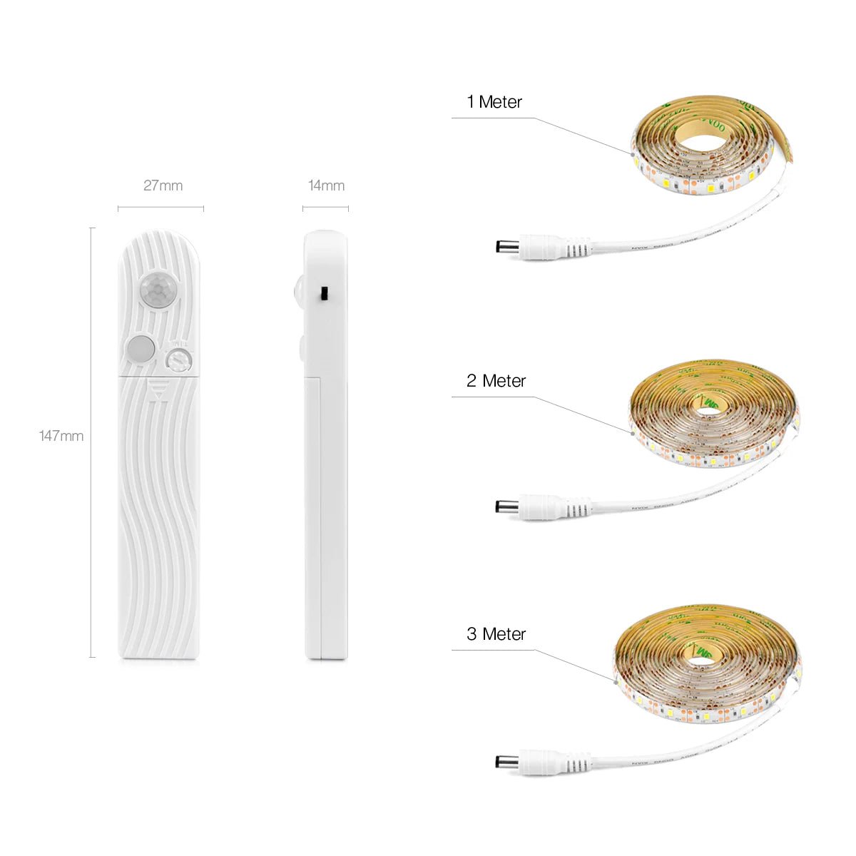 Waterproof Kitchen Cabinet Light Tape LED Motion Sensor LED Strip Light 5V Wireless PIR LED Lamp Battery Stairs Wardrobe Lamp - VELORA LABS