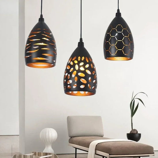 Modern LED pendant light iron Hollow metal cage pendant lamp living room restaurant shop bar fixture decoration - VELORA LABS