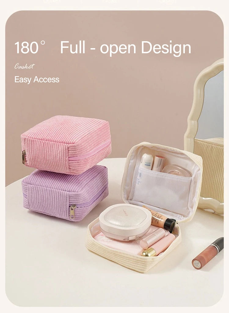 Toiletry Bag Sanitary Pad Pouch Small Makeup Bag Cosmetic Storage Pouch Women Pad Pouch Cute Cable Case VELORA LABS