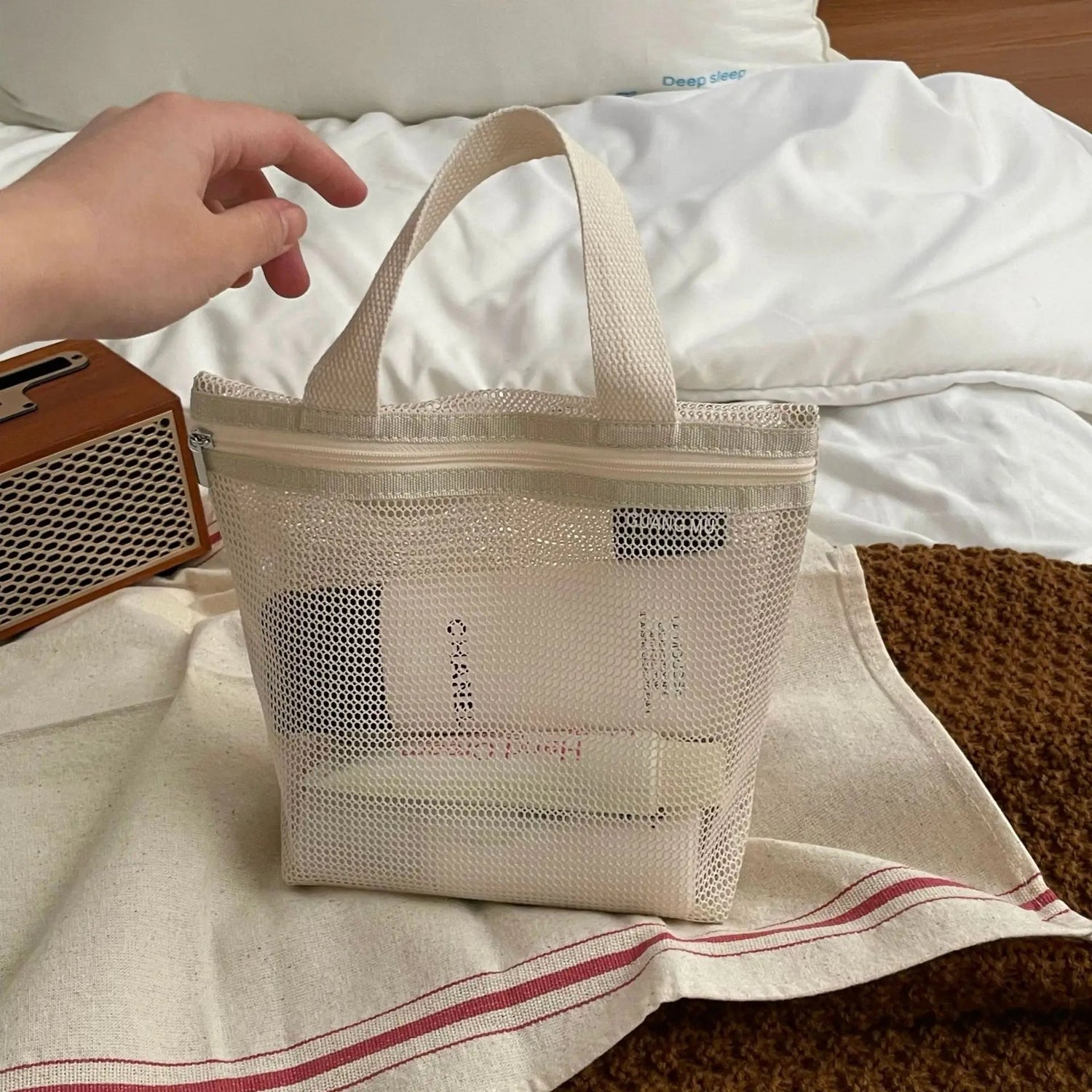 Makeup Toiletry Storage Bags Mesh Handbags Portable Travel Washing Body Shower Tools Organizer Hanging Cosmetic Organizer Pouch - VELORA LABS