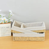 Woven Storage Baskets Kitchen Organizer Handwoven with Handles Cosmetic Box for Breakfast Fruit Bedroom Bathroom Home Decorative - VELORA LABS