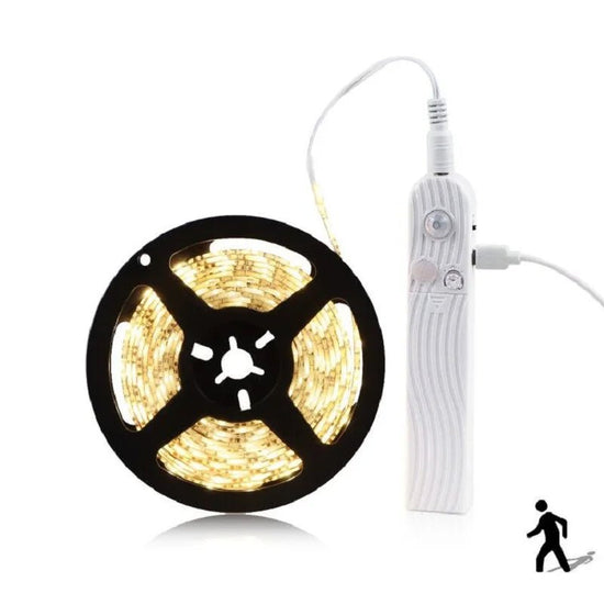 Waterproof Kitchen Cabinet Light Tape LED Motion Sensor LED Strip Light 5V Wireless PIR LED Lamp Battery Stairs Wardrobe Lamp - VELORA LABS