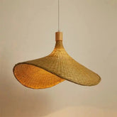 Pendant Light Rattan Hanging Lights Cord Bamboo Hanging Lamp Dimmable Basket Lamp Shade,Hemp Rope Plug in Ceiling Light Fixture - VELORA LABS