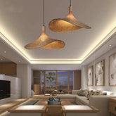 Pendant Light Rattan Hanging Lights Cord Bamboo Hanging Lamp Dimmable Basket Lamp Shade,Hemp Rope Plug in Ceiling Light Fixture - VELORA LABS