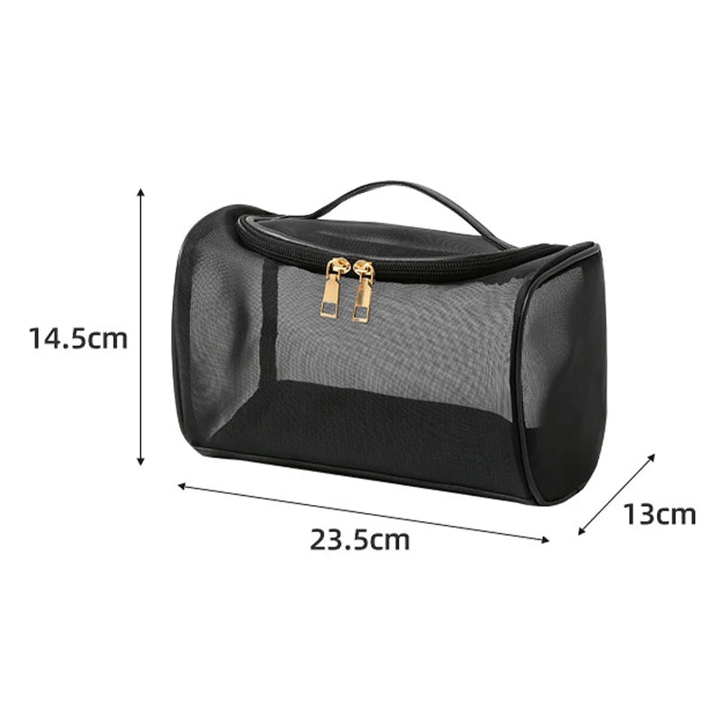 Toiletry Bag Travel Storage Cosmetic Pouch Tote Mesh Makeup Bag Shower Zipper Organizer Large Capacity Case Girl Cosmetic Pouch VELORA LABS