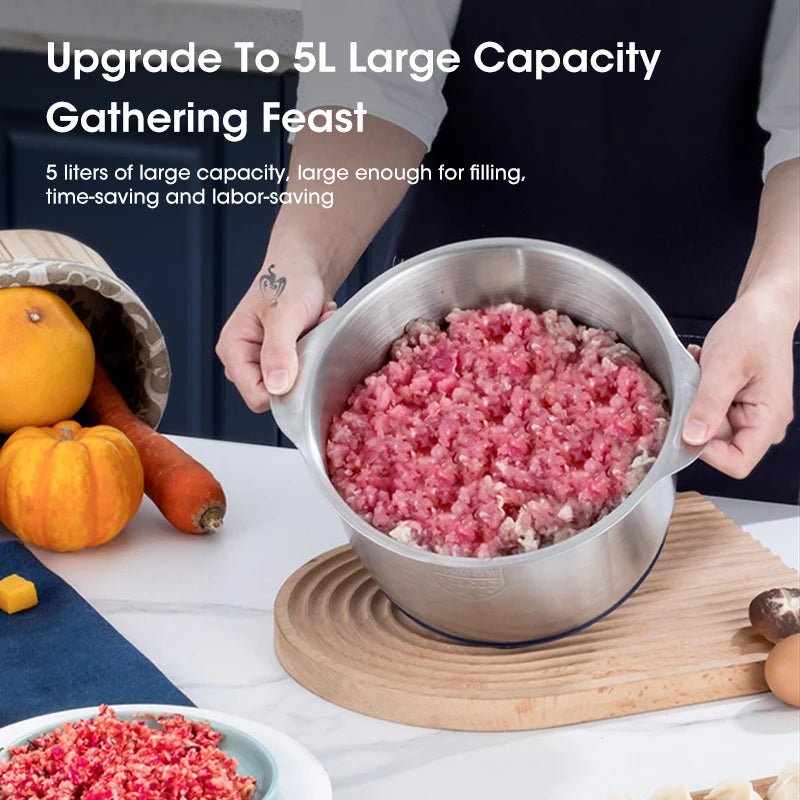 5L Electric Meat Grinders 304 Stainless Steel Food Crusher Multifunctional Vegetable Slicer Chopper Mincer Baby Food Processor - VELORA LABS