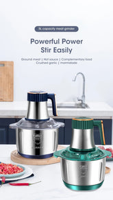 5L Electric Meat Grinders 304 Stainless Steel Food Crusher Multifunctional Vegetable Slicer Chopper Mincer Baby Food Processor - VELORA LABS