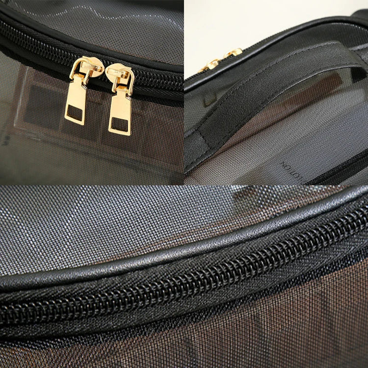 Toiletry Bag Travel Storage Cosmetic Pouch Tote Mesh Makeup Bag Shower Zipper Organizer Large Capacity Case Girl Cosmetic Pouch VELORA LABS