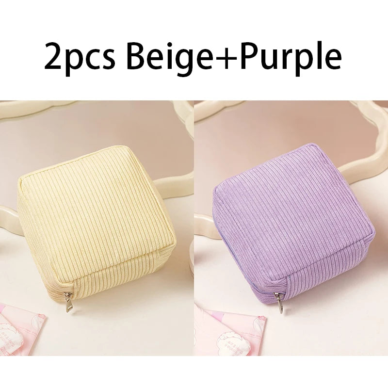 Toiletry Bag Sanitary Pad Pouch Small Makeup Bag Cosmetic Storage Pouch Women Pad Pouch Cute Cable Case VELORA LABS