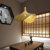 Pendant Light Rattan Hanging Lights Cord Bamboo Hanging Lamp Dimmable Basket Lamp Shade,Hemp Rope Plug in Ceiling Light Fixture - VELORA LABS