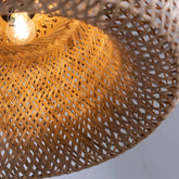 Natural Hand - Woven bamboo Lantern pendant lamp Rattan Wicker Retro Restaurant Hanging Light Handmade Lampshade E27 light fixture - VELORA LABS