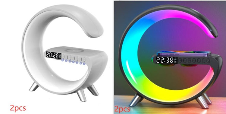 New Intelligent G Shaped LED Lamp Bluetooth Speake Wireless Charger Atmosphere Lamp App Control For Bedroom Home Decor - VELORA LABS