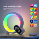 Creative Q Light Analog Sunrise Digital Display Alarm Clock Bluetooth Audio Intelligent Wake - up Q Colorful Atmosphere Light - VELORA LABS
